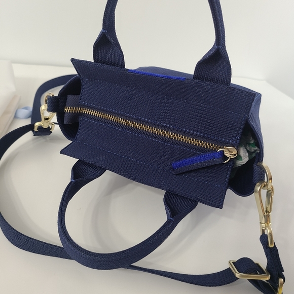Rothys Navy The Mini Convertible Vegan Satchel Bag Purse Crossbody Micro Bag HTF - Picture 9 of 13